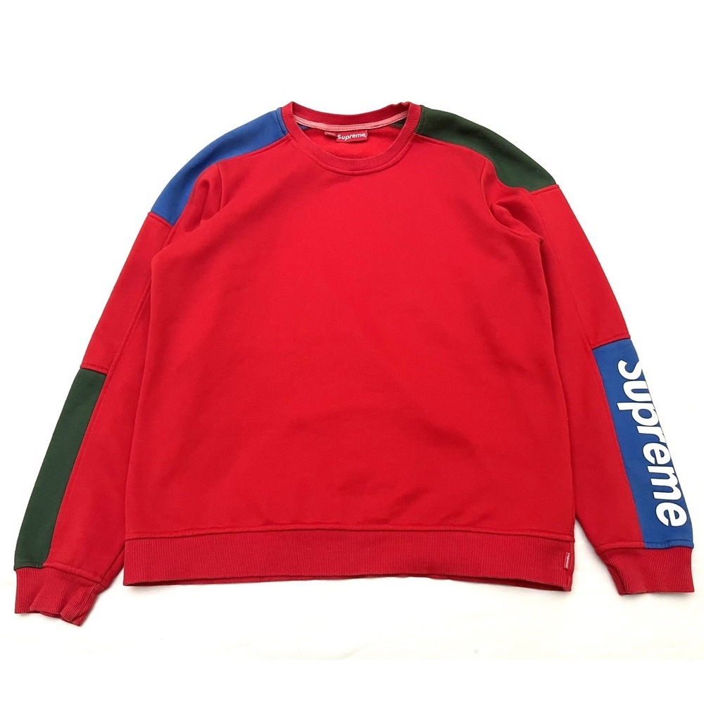 Supreme Formula Crewneck Sweater Men's XXL Red Fleece Colorblock  SS19